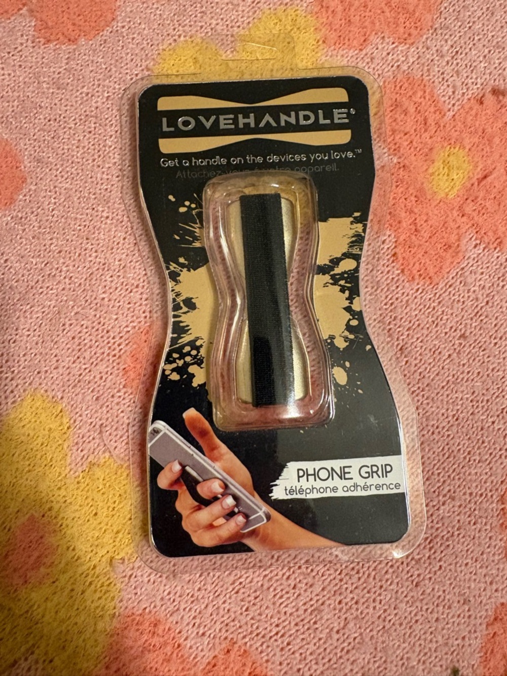 Black Phone Grip - Secure One-Handed Hold